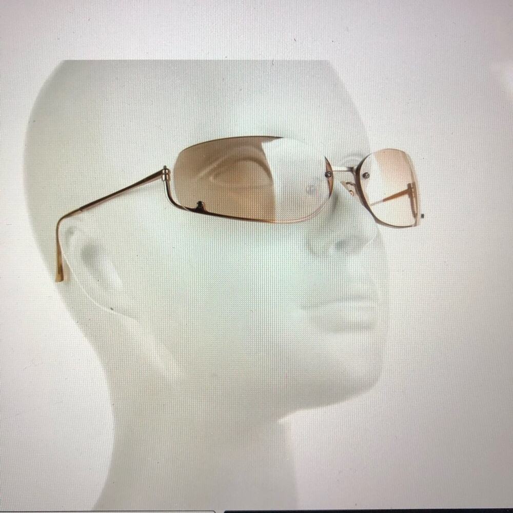Vintage Prada SPR 50D 5AK 7R1 made in Italy womens sunglasses goldtone wire